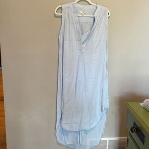 CAbi 837 Baby Blue Sleeveless High Low Cami Tank Slip Shirt Dress Size Small